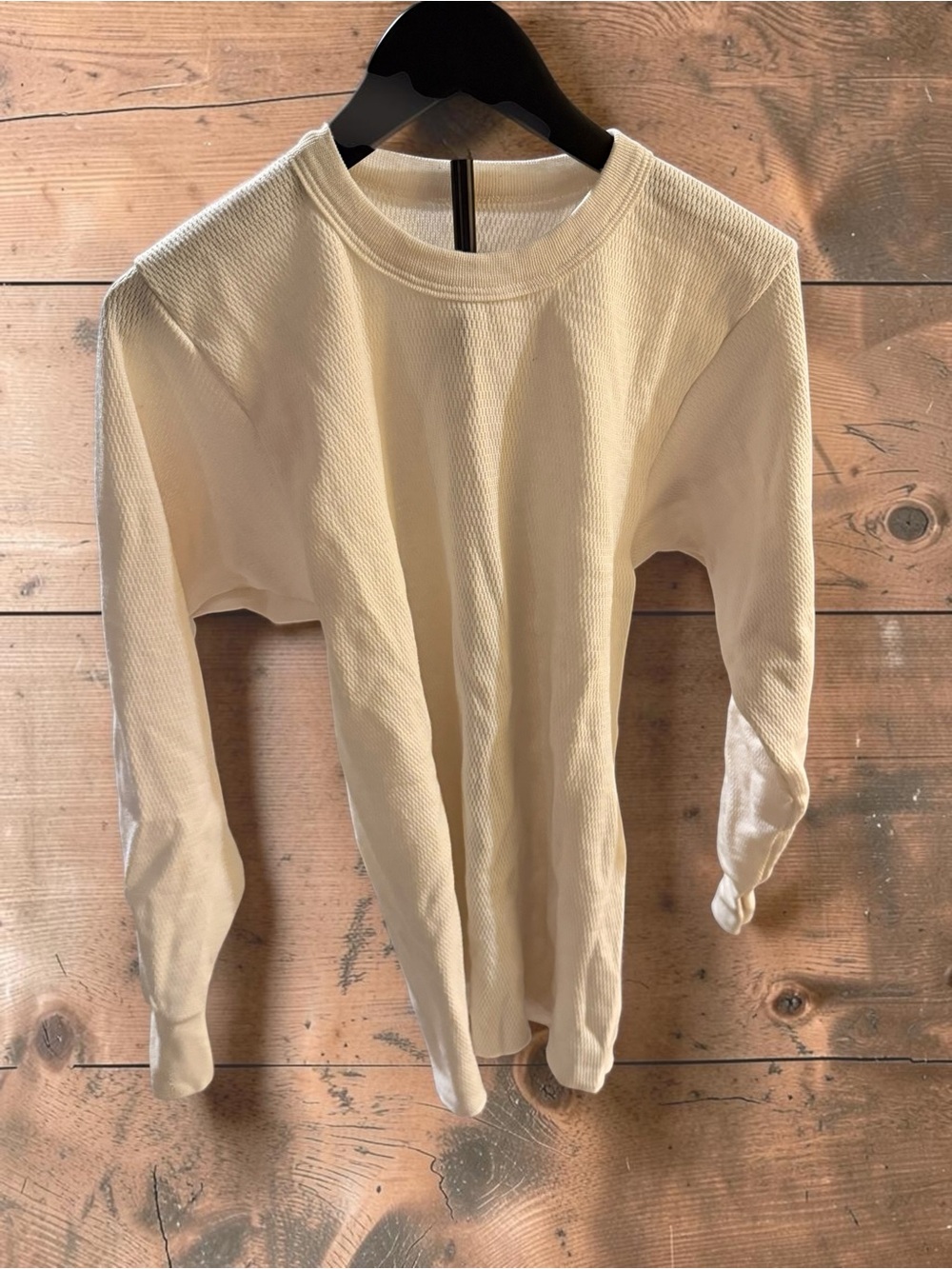 Men's Long Sleeve Thermal Top in Cream